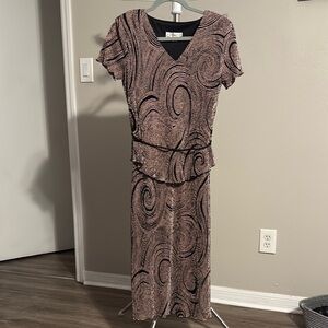 Dressbarn Brown V-Neck Sheath Dress